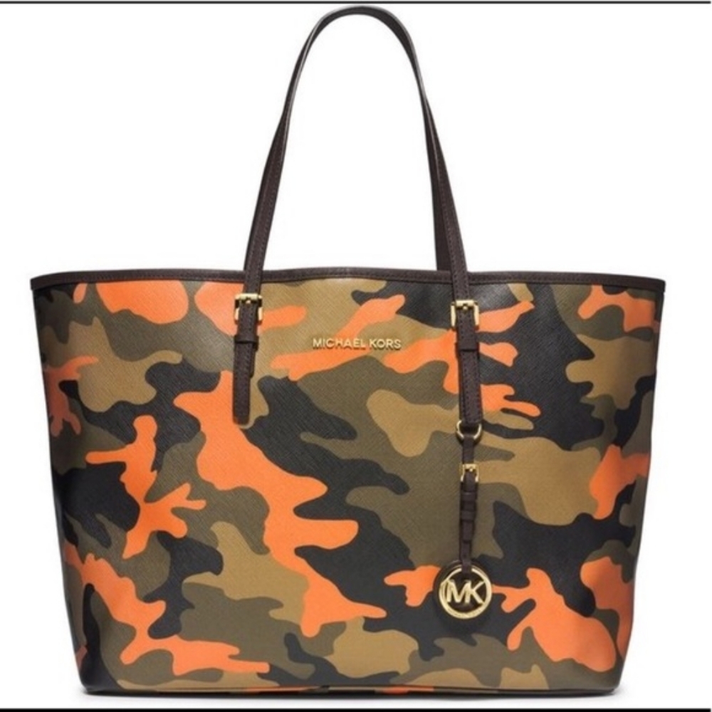 Michael Kors Orange Camo Tote